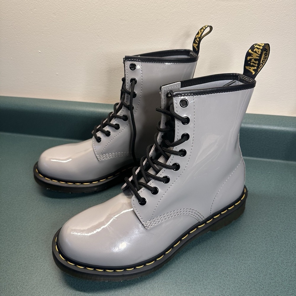Dr. Martens Women's 1460 Combat Boot Leather Fashion‎ Zinc Grey Size 10